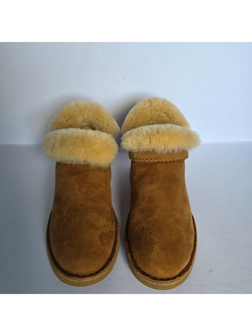UGG Chestnut Suede Shearling Foldover Ankle Boots Boho Cozy Chic Women's Size 7